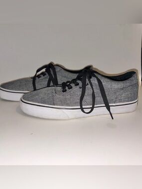 Vans Men's Casual Gray Canvas Lace-Up Sneakers